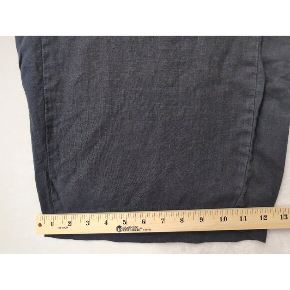 J Jill Love Linen Cropped Wide Leg Pants Womens XL Black Pull On Capsule Travel - Picture 11 of 11